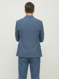 Мужской костюм двубортный (голубой) А74