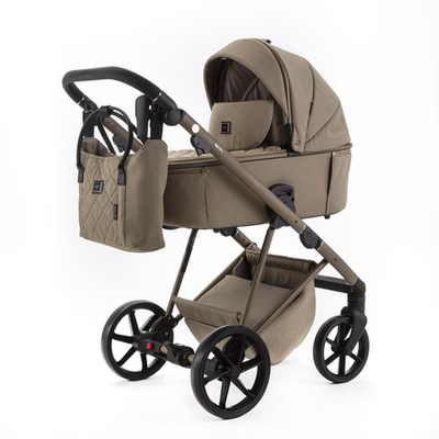 Детская универсальная коляска Adamex Delta Natura - DN-6 Taupe (серо-бежевый, ткань)