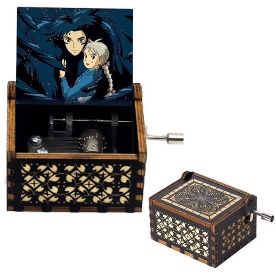 Музыкальная шкатулка Ходячий замок Хаул и Софи, р-р 6,5х5,2 (черная)