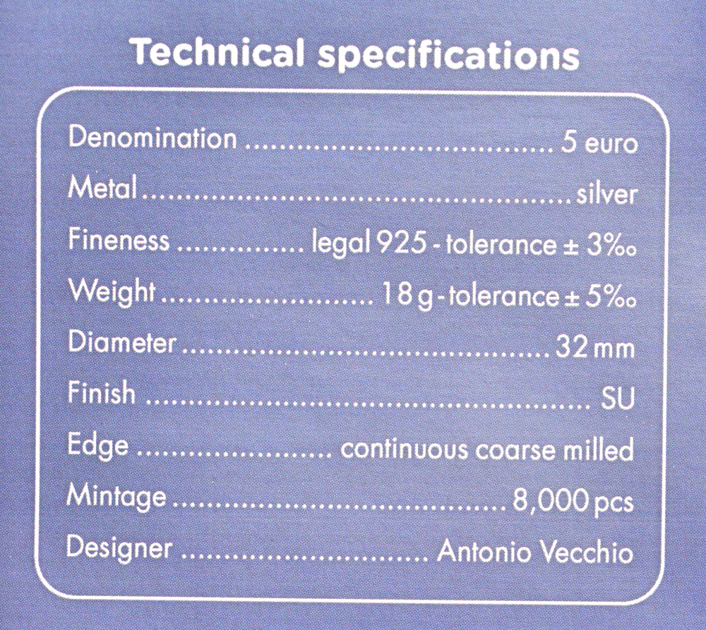 ИТАЛИЯ, 2022, 5 ЕВРО [СЕРЕБРО].