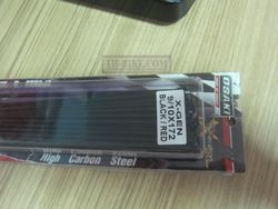 Spoke Set 9/10X172, Black-Red. For Honda CRF250L-M-Rally (for 17" rim). OSAKI. Made in Thailand. 36p set. Spokes+Nipples. th 3,5mm