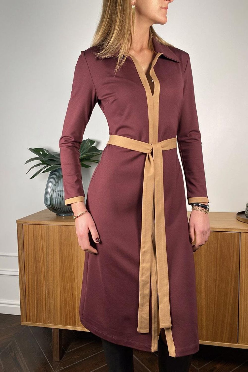 Платье винное джерси (Размер 42,46)