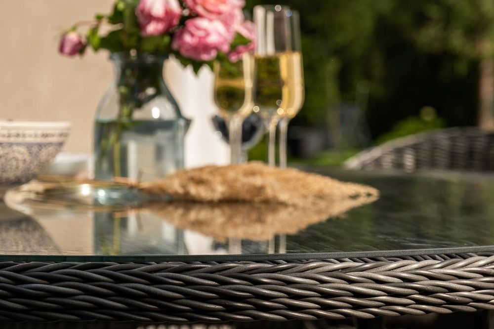 "Эспрессо–150 R" обеденная группа плетеная, цвет графит