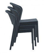 Стул пластиковый плетеный Siesta Contract Daytona, антрацит
