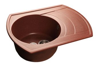 GRANFEST Мойка мрамор RONDO GF-R--650L чаша с крылом  650*500мм  красный.марс  арт.GF-