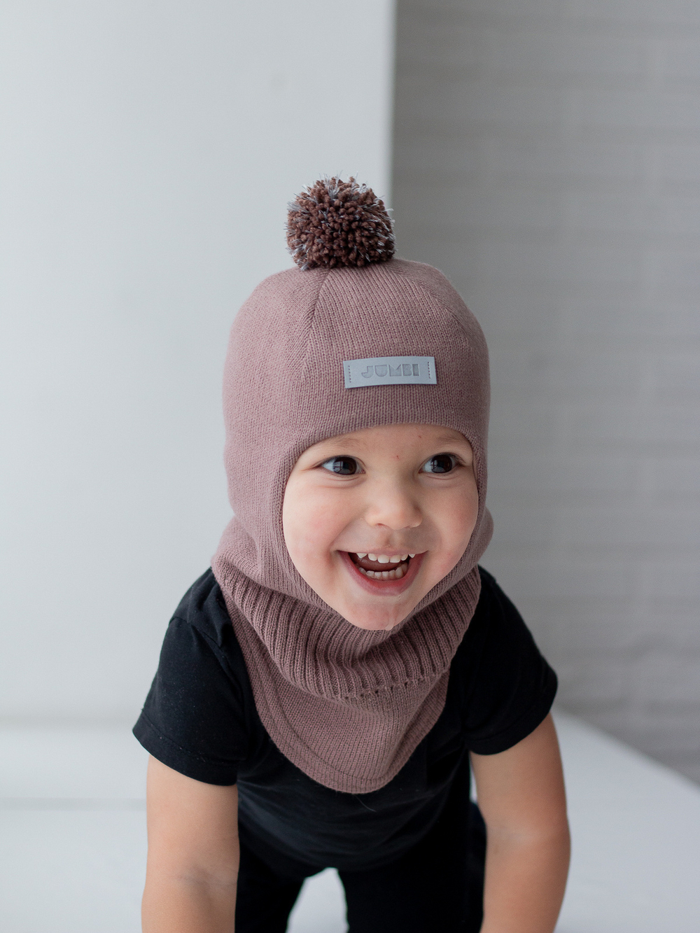 Шлем весенний/осенний вязаный (Какао) ЧИП