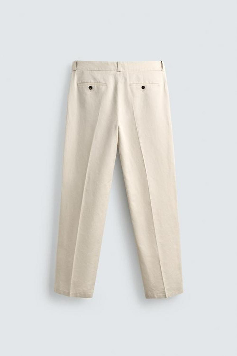 ZARA ПРЯМЫЕ БРЮКИ ЧИНОС ИЗ ХЛОПКА И ЛЬНА, ПЕСОЧНЫЙ