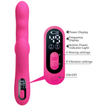 Розовый вибростимулятор-кролик с волновыми движениями Winters - 25,2 см.