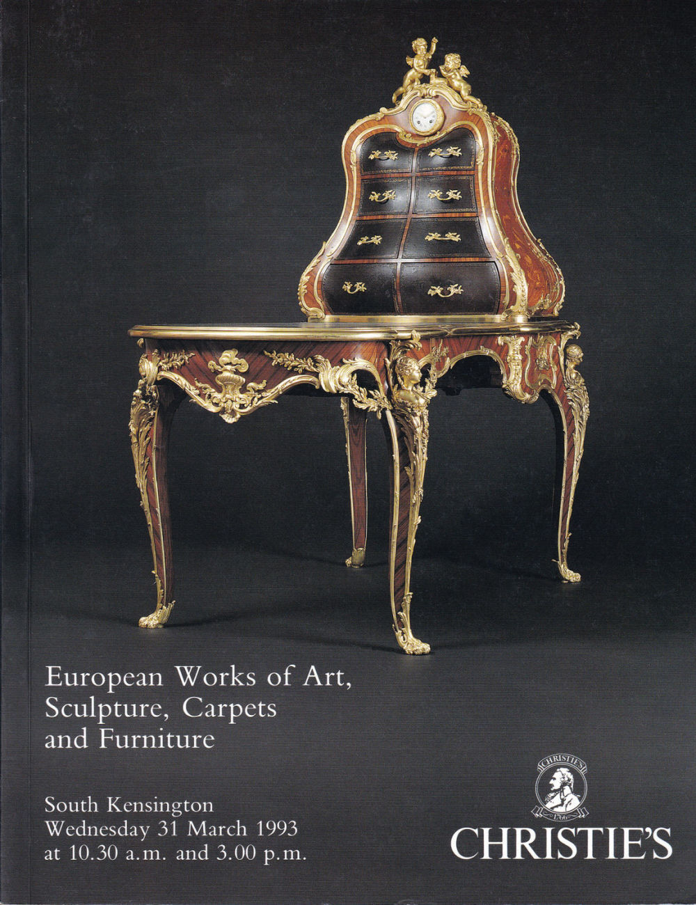 Каталог аукциона Christie's, Лондон, Европейское декоративно-прикладное искусство, скульптура, ковры и мебель от 31 марта 1993 года