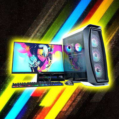 Игровой компьютер с монитором 24 дюйма, i7-10700, ОЗУ-32GB, AMD Radeon RX580 8GB, SSD 512GB, Windows 11