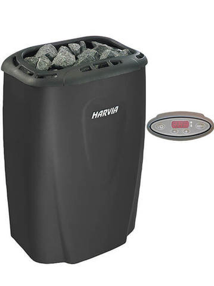 HARVIA Электрическая печь Moderna E/1-3phase HVE450400M V45E Black с выносным пультом в комплекте