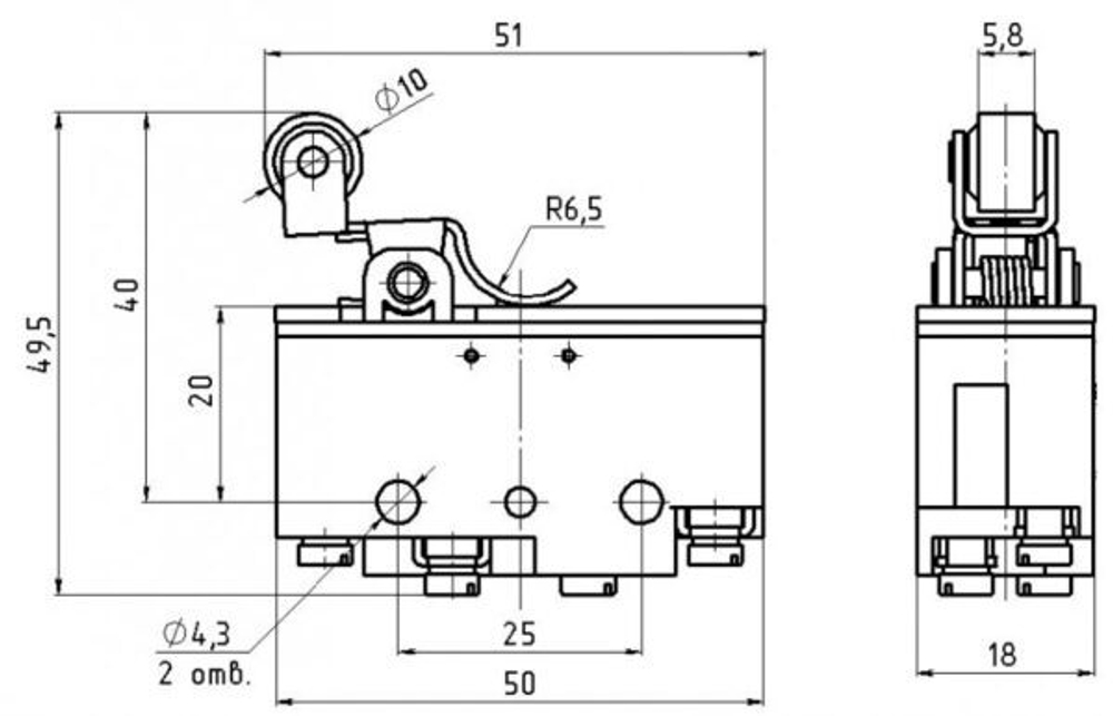 Выключатель ВП73-10611 00УХЛЗ (аналог МП1107)