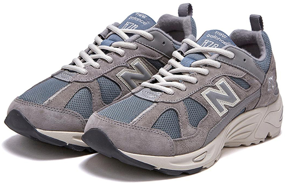 New Balance NB 878 retro fashion mesh fabric shock absorption, non-slip, wear-resistant, low-cut casual running shoes for men and women the same gray