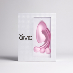 Вакуумный стимулятор с вагинальными виброшариками Youvic, розовый