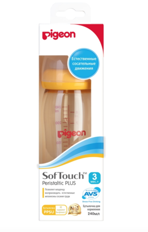 Бутылочка для кормления SofTouch Peristaltic PLUS, 3+ мес. 240мл, PPSU