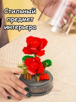 Конструктор 3Д Музыкальная шкатулка 3D Цветы Букет в колбе