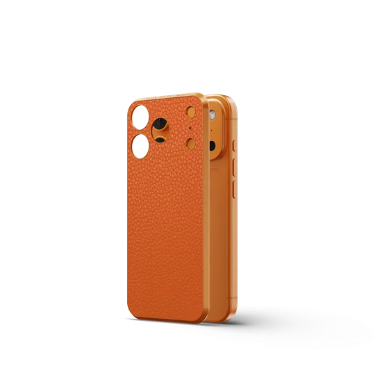 Чехол для iPhone 17 на магните - Зернистая кожа - Оранжевый