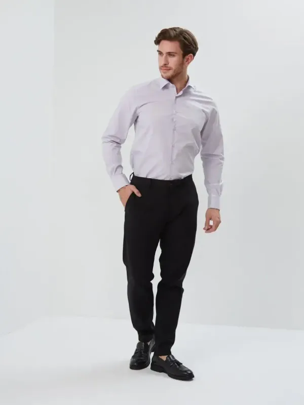 Рубашка приталенная SLIM FIT с длинным рукавом, перламутровая
