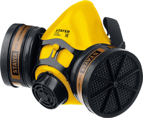 STAYER HF-6000, два фильтра A1 в комплекте, респиратор противогазовый