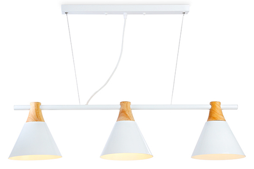Подвесной светильник в стиле лофт TR8196/3 WH/LW белый/светлое дерево E27*3 max 40W 880*200*1010
