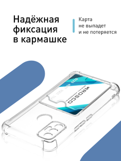Чехол ROSCO для Tecno Spark 7 (арт. TCN-S7-HARD-TPU-POCKET)