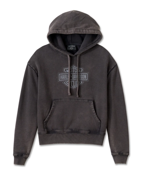 Толствка Women´s Hoodie Oversized Washed Bar & Shield Black Harley-Davidson