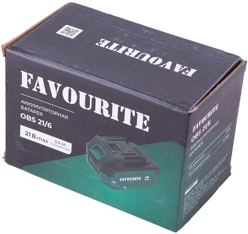 Батарея аккумуляторная Li-ion 21В, 6Ач, 1.1-1.3А One battery system FAVOURITE OBS 21/6