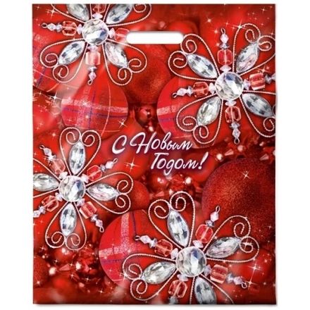 Новогодние пакеты "Ажур" 38х47+6см 60мкм (50/500шт)