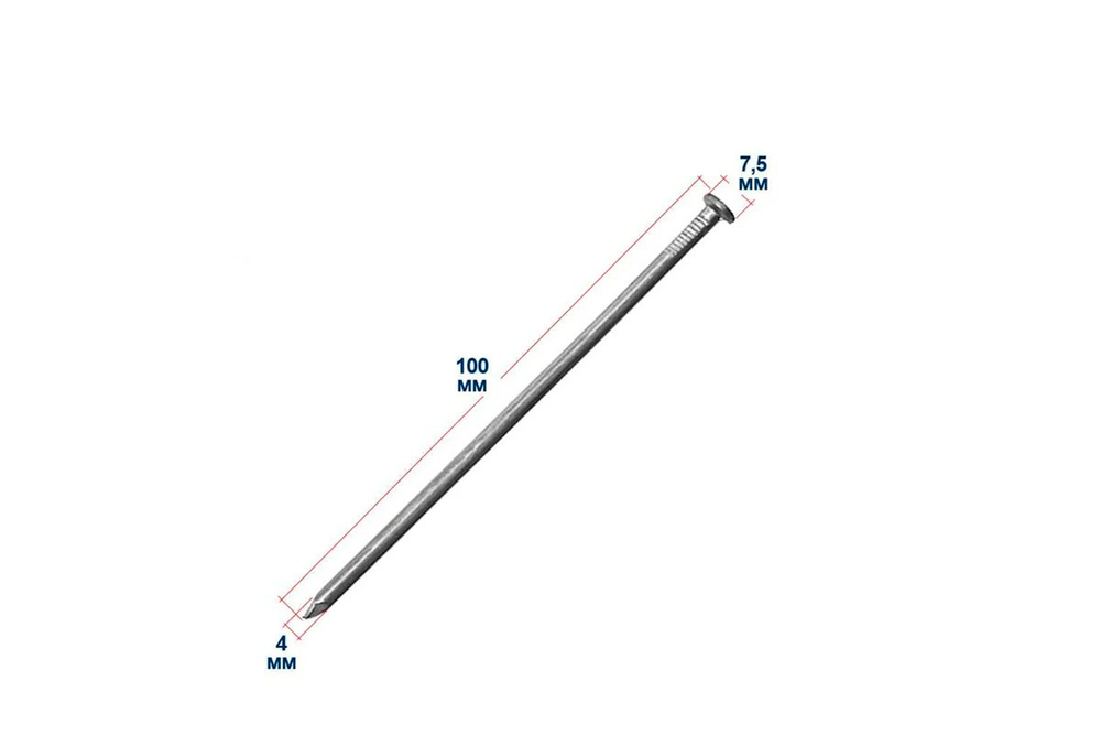 4х100 Гвозди ГОСТ 4028 (1 кг)