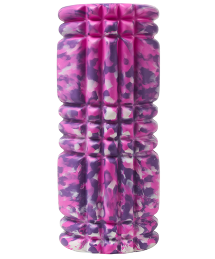 Ролик массажный FA-508, EVA/PP, низкая жесткость, 33x14 cм, розовый камуфляж/черный