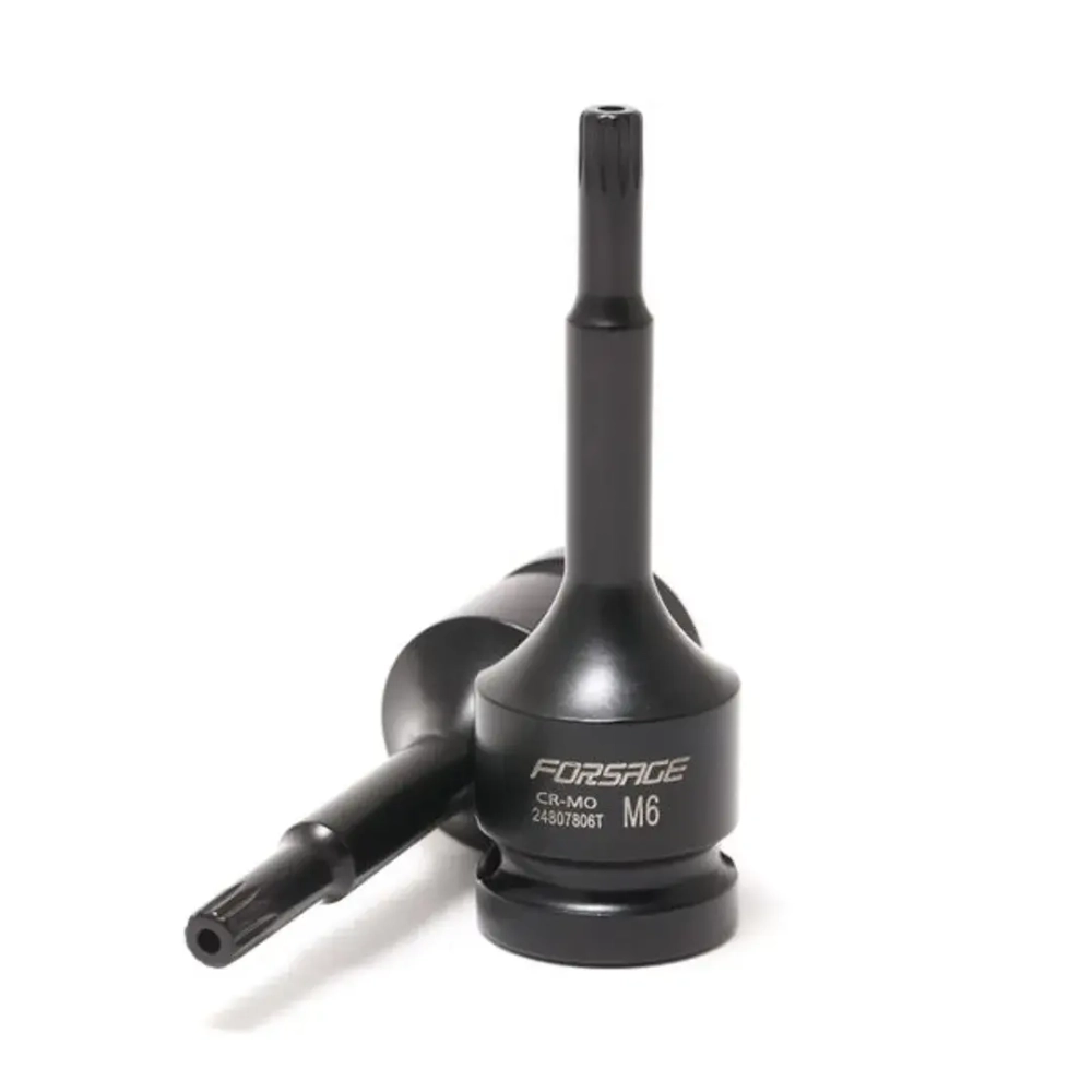 Головка-бита SPLINE глубокая ударная1/2'', M5 с отверстием Forsage F-24807805T