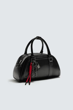 ZARA СУМКА С ПОДВЕСКАМИ, ЧЕРНЫЙ