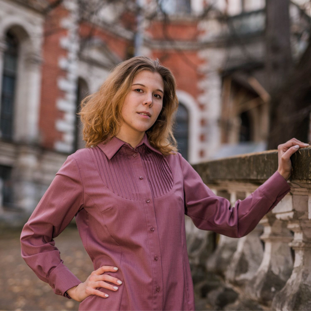 Платье - рубашка "Лондон" из шерсти премиального качества, вставка из складок