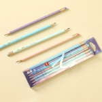 Карандаш DELI "Macaron" С025, НВ, шестигранный корпус, дерево, с ластиком, ассорти