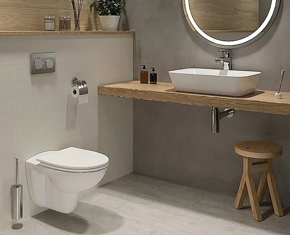 Унитаз VitrA Normus 9773B003-7200 с инсталляцией, с крышкой микролифт, кнопка хром