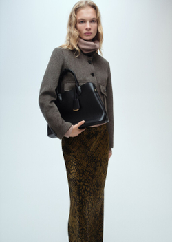 Юбка-колокол с принтом кожи крокодила