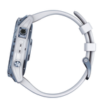 Спортивные часы Garmin fenix 7X Sapphire Solar Edition, 51 мм, силиконовый ремешок цвета «Уайтстоун» Безель из титана цвета «синий минерал» с DLC-покрытием, дисплей Solar со стеклом Power Sapphire. Ремешок с классической застёжкой — на запястье обхватом 1