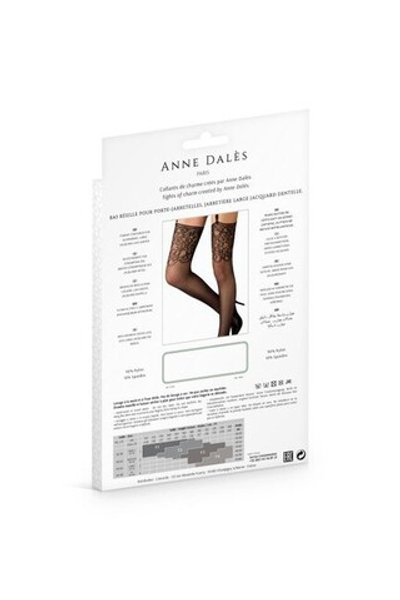 Чулки сетка с широкой подвязкой без пояса stocking laetitia T4 (noir/черные) (Цвет: черный)