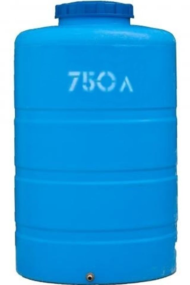 Ёмкость пластиковая пищевая АКПОЛ Н 750 л. вертикальная низкая  (87x87x137см;18кг;синий) - арт.555046