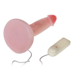 Baile BW-008069Z – телесный вибромассажер-реалистик на устойчивом основании с мошонкой и проводным пультом, 20 см