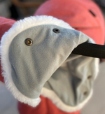 Коляска комбинированная (санки - коляска) «Наши детки» 6 в джинсовом стиле красный (арт. НДТ6/4)