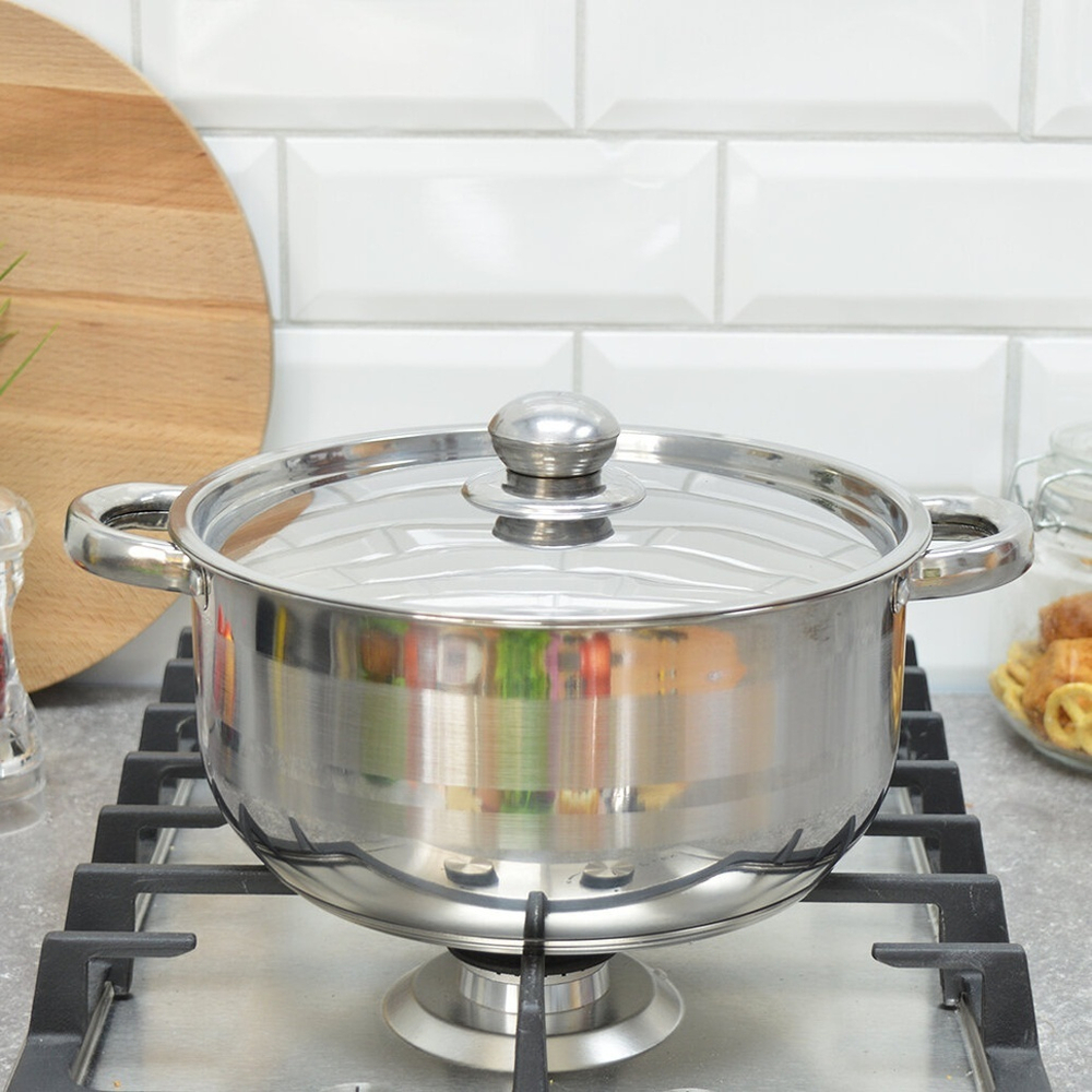 Кастрюля 3,3л 24см из нержавеющей стали, индукционное дно