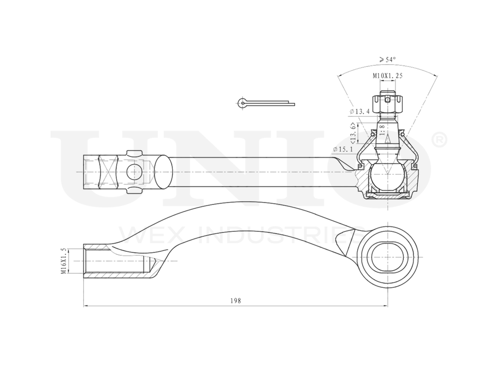 Наконечник рулевой правый UNIO SSP-10172