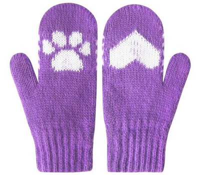Варежки "Лапки" сиреневый р.10, 1 шт.