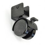 Колесо 40мм с тормозом под ДСП, черный пластик