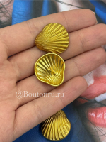 Пуговицы матовое золото Скиапар. в форме рельефной ракушки