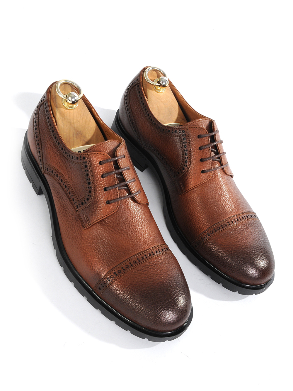 Мужские классические броги Vorsh из натуральной кожи, на высокой подошве, рыжие, V5948