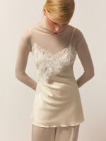 Топ с кружевом из шелка Mulberry