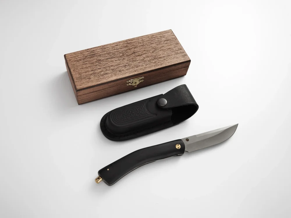 Складной нож "Гриф", сталь Х12МФ, рукоять черный мореный граб