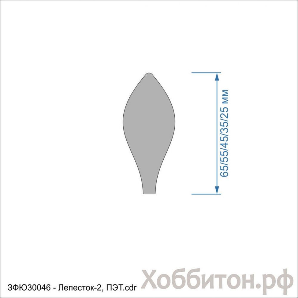 Набор шаблонов &#39;&#39;Лепесток-2&#39;&#39; , ПЭТ 0,7 мм (1уп = 5наборов)